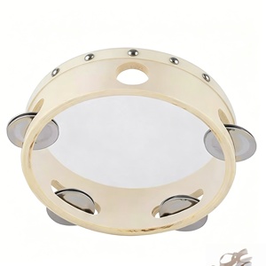 Tamburello in Legno Personalizzato con Logo, Pelle di Pecora Naturale, Strumento a Percussione Portatile 4/6/8/10 Pollici per Bomboniere - Product Image 4