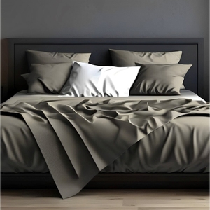 Juego de Funda de Edredón Satinado 60, Color Taupe Brillante, 2 Piezas - Product Image 1