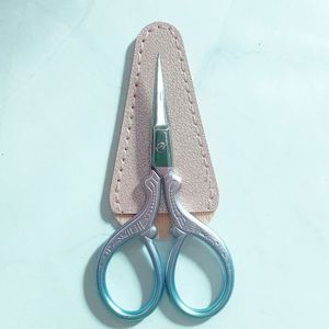 Colorful Simple Stainless Steel Embroidery Scissors <b>Sewing</b> Accessory for Crafting and Needlework with Leather Cover - Product Image 6