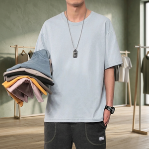 เสื้อยืดผ้าฝ้ายออร์แกนิคน้ำหนักมากทรงหลวม ไซส์พลัส สไตล์ลำลอง แขนสั้น สีพื้น ผลิตในบังกลาเทศ - Product Image 2