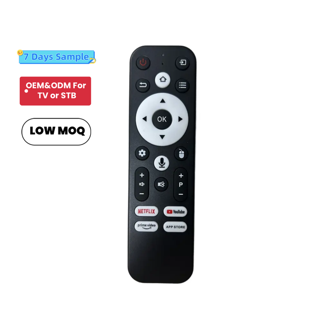 Customizable 22-Key ABS Voice Remote Control for Android TV Box Blue LED Light ROHS Certified with 4 Buttons Home Use