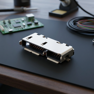 Conector Micro USB 3.0 Tipo B Hembra de Alta Calidad, 10 Pines, SMT, Ángulo Recto, Contacto de Estaño, Durabilidad 5000, Carcasa de Acero Inoxidable, UL94V-0, Resistente al Fuego - Product Image 3