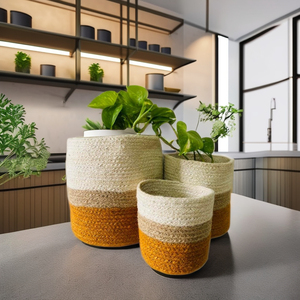 Vente directe d'usine jardinière en corde de jute en coton de qualité supérieure pour la décoration intérieure jardinières d'intérieur de fête exportation de haute qualité à bas prix - Product Image 5