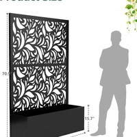 Vente en gros de jardinières décoratives en métal personnalisées pour l'extérieur, gravure laser 3D, imperméables, durables, écran d'intimité en aluminium