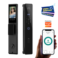 Serrure de porte intelligente avec surveillance en direct, déverrouillage à distance par téléphone, vision nocturne infrarouge, reconnaissance faciale 3D, reconnaissance des veines palmaires, empreinte digitale, indice de protection IP68