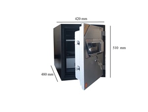 Coffre-fort électronique numérique YUNOS YNS-52F avec serrure à clé, mural, ignifuge, avec protection optimale contre le vol - Product Image 4
