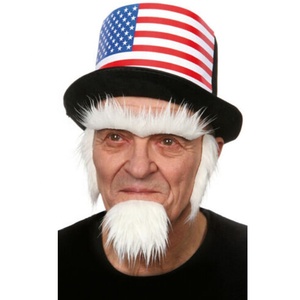 Autoadesiva capelli finti America zio Sam barba sopracciglia e <span class=keywords><strong>basette</strong></span> - Product Image 1