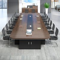 Table de conférence HYZ-239X, moderne, simple, grande, de type panneau, pour salle de réunion, réception, formation, mobilier de bureau, capacité de 20 personnes ou plus