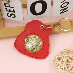 Cut PU Leather Shoe Shaped Coin <b>Key</b> <b>Chain</b> with Lucky Coin Case Storage Embossed Design Durable & Soft High Quality - Product Image 4