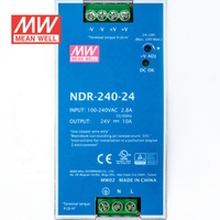 Alimentation sur rail DIN MEANWELL NDR-240-24 240W 24V 10A avec alimentation à découpage, en promotion, compteur de doigts