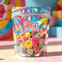 Sacs d'emballage personnalisés pour bonbons et snacks, sachets refermables en plastique, pochettes souples à fermeture éclair, Doypack imprimé, sachets Mylar souples au toucher doux pour bonbons gélifiés, conformes aux normes alimentaires