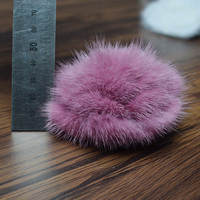 Broche en fourrure de vison faite à la main MWfur Fashion, pour vêtements, chaussures, femmes, broches en fourrure de vison, taille personnalisable