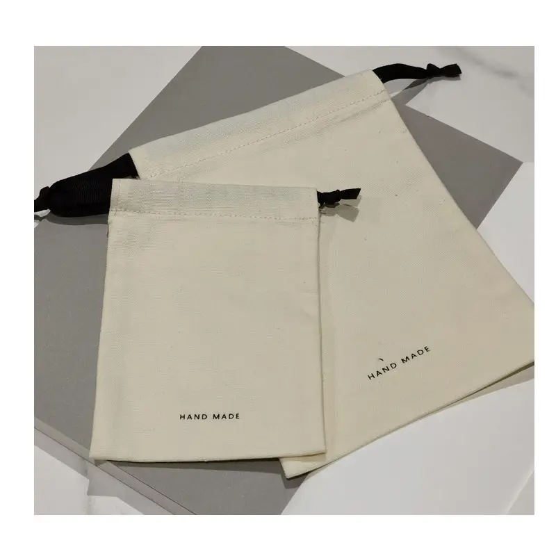 Nueva Venta caliente barato cinta de satén Regalo boda joyería Eco bolsa reutilizable logotipo personalizado lona algodón bolsa con cordón