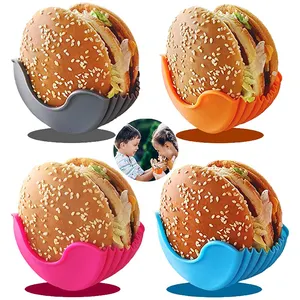 Adjustable Silicone Sandwich Burger Clip Holders French Fry Hamburger Sauce Ketchup Container Boxes Retractable Tool Meat