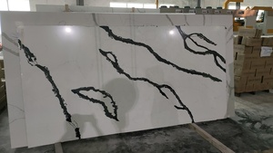 <span class=keywords><strong>Pietra</strong></span> BOTON superficie levigata bianco e nero lastra di quarzo artificiale Calacatta pietre <span class=keywords><strong>da</strong></span> <span class=keywords><strong>costruzione</strong></span> - Product Image 5