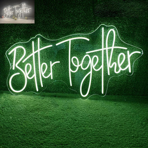 Letrero de neón de boda de diseño personalizado gratuito, decoración, ¿te casarás conmigo mejor juntos, novia para fiestas y paredes al aire libre - Product Image 1