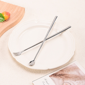 Vente en gros de couverts de luxe durables polis miroir à long manche pour bar, fête, fourchette à fruits, cuillère à dessert en acier inoxydable - Product Image 4