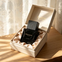 Flacon de parfum en verre noir mat sur mesure, 50 ml, 100 ml, flacon de parfum de luxe avec bouchon en bois noir carré, flacons de parfum originaux