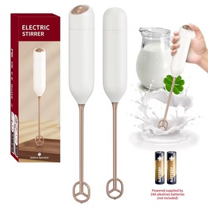 Nouveau Mini mousseur à lait portable à piles fouet électrique en plastique mélangeur à mousse Matcha pour boissons café collagène - Product Image 1