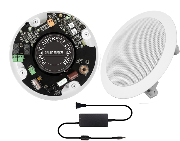 2x10W 8 Ohm Coaxial Two Way Home Music Speaker System Active Wireless Frameless Full Range Ceiling Speaker
