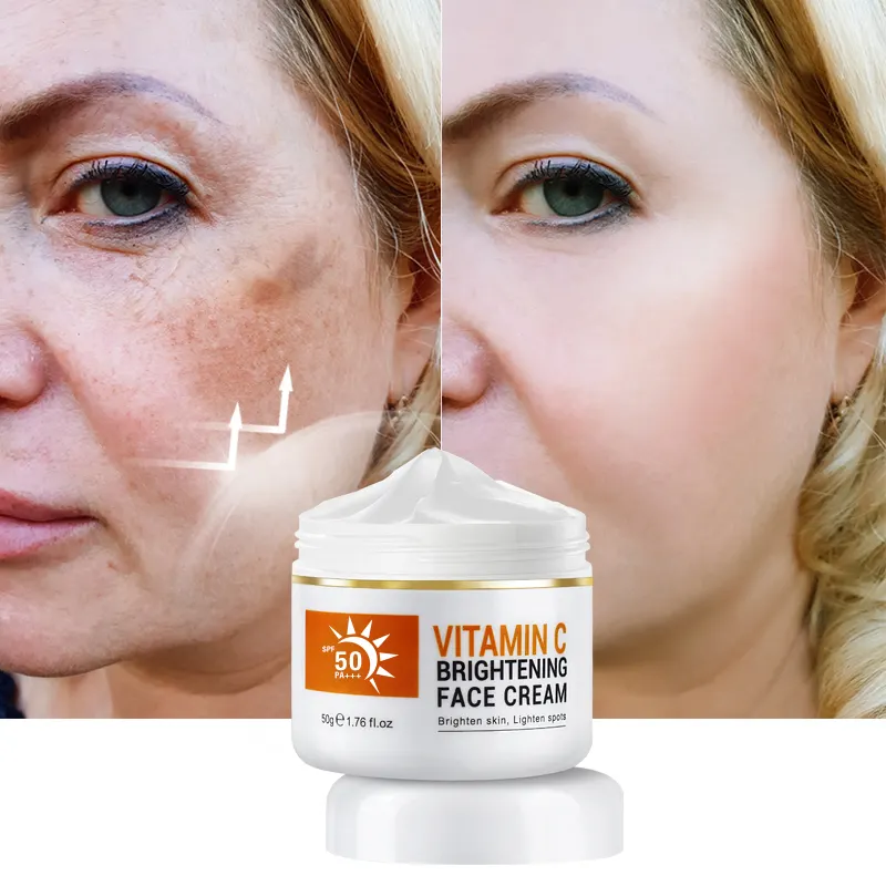 OEM निजी लेबल 3 में 1 सनस्क्रीन एसपीएफ़ 50 मॉइस्चराइजिंग Whitening विटामिन सी के साथ चेहरा क्रीम Niacinamide