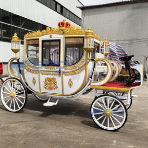 Charrette royale électrique moderne, élégante calèche à chevaux pour mariages et événements, calèche à chevaux élégante à vendre - Product Image 1