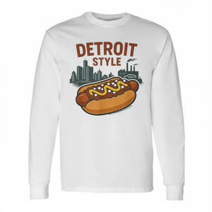 T-shirt à manches longues Detroit Style Hot Dog pour les amateurs de Coney Dog - Product Image 2