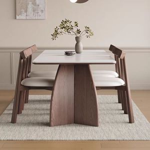 Set da Pranzo Moderno e Lussuoso in Legno Massello per 10 Persone, Elegante Arredamento per Hotel e Casa - Product Image 1