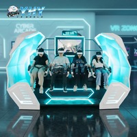 YHY Parc à thème VR intérieur, Cinéma de réalité virtuelle 9D, Chaise de mouvement spatiale à 4 places à monnayeur, Équipement de cinéma VR commercial