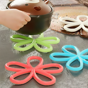 HILIM 2025 Contemporary Multipurpose Eco-Friendly Flower Shape <b>Silicone</b> Trivet <b>Mats</b> Non-Slip Heat Resistant Potholder Pad - Product Image 2