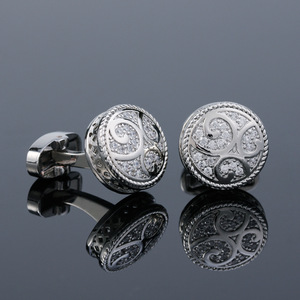 Boutons de manchette vintage pour hommes de haute qualité boutons de manchette de chemise de fleur de luxe - Product Image 3