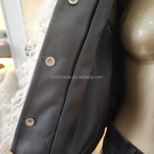 Elegante Giacca Corta Invernale da <span class=keywords><strong>Donna</strong></span> Bianca <span class=keywords><strong>con</strong></span> Collo in <span class=keywords><strong>Pelliccia</strong></span>, Spessa e Calda, Nuova Collezione Moda - Product Image 6