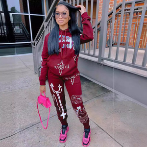 Graffiti Eropa Amerika Serikat Lintas Batas Pakaian Musim Dingin Wanita Baru Katun Poliester Lengan Panjang Laris Manis Fashion Kasual - Product Image 3