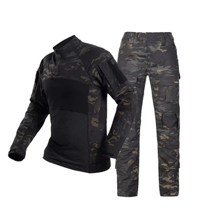 T-shirt tactique décontracté pour homme à manches longues, extensible, slim, camouflage, col montant, en coton, pour l'automne, pour les jeunes - Product Image 3