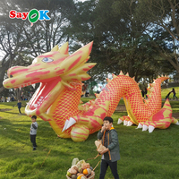 Dragon d'or gonflable personnalisé Sayok Dragon chinois vert gonflable géant pour la publicité