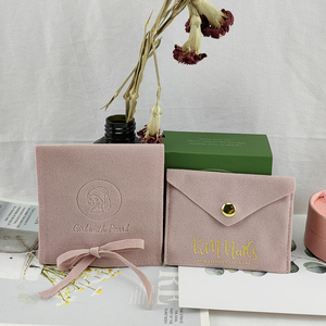 Custom Luxury Velvet Stock Pouch With logo Faux Suede Jewelry Packaging Bag Small <b>Gift</b> Jewelry Pouch for Earring - Product Image 3
