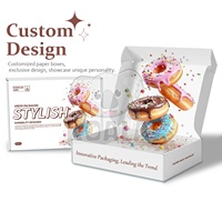 Emballage en papier personnalisé pour Mochi Donuts Gaufre Pâtisserie Biscuits Dessert Boulangerie Gâteau Puff Crêpes Macaron Pain Emballage Boîte
