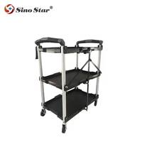 Chariot multifonctionnel pliable à 3 niveaux pour réparation automobile/moto, chariot roulant pliable pour rangement domestique, SP00868