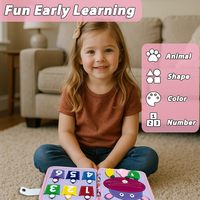 Mon Lapin Rose, Jouet pour Enfant, Jouets Montessori, Jouets Éducatifs, Cadeaux de Voyage, Cadeaux de Noël, Cadeaux d'Anniversaire, Livre d'Activités pour Tout-Petits de 1 à 3 Ans
