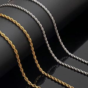 Collier en corde d'acier inoxydable plaqué PVD pour homme, chaîne cubaine <span class=keywords><strong>Miani</strong></span> tordue, ras du cou, or 18k, 2mm, 3mm, 4mm, 5mm - Product Image 5