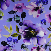 Tela Koshibo de Poliéster de Moda, Impresión Digital, Tela Koshibo Económica con Estampado Floral, Tela Crepé de Poliéster Koshibo para Vestidos