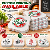 Boîte en carton ondulé blanc pour emballage de pizza, impression personnalisée de logo, étanche et gaufrée, vente en gros