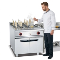 Cuiseur à pâtes vertical commercial avec armoire, machine à cuire les nouilles en acier inoxydable pour la restauration