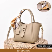 Sac fourre-tout grande capacité en cuir PU grain litchi pour femme, idéal pour les trajets quotidiens