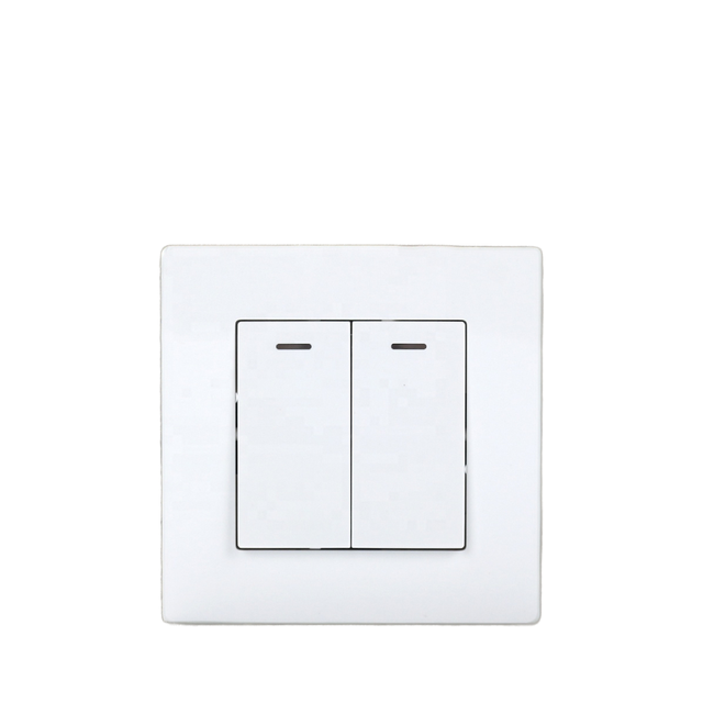 Factory Direct Wholesale 2Gang 1Way Electrical Switches Stainless Steel 16A Max. Current 110V Max. Voltage for Home Use