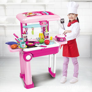 Jeu de cuisine en plastique pour enfants, jeu d'imitation éducatif précoce, ensemble de jouets avec valise - Product Image 2