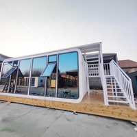 FMX Cabine de VTT en conteneur extensible rapidement avec verre Maison préfabriquée en acier dotée d'un panneau sandwich pour hôtels