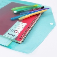 Pochette transparente A4 en plastique PP personnalisée Foska avec bouton-pression pour documents scolaires et dossiers