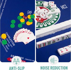 Tapete Antideslizante para Mesa de Mahjong de 31.5 x 31.5 Pulgadas, Reducción de Ruido para Juegos de Póker, Cartas, Fichas y Dominó, para Uso en Mesas de Juego - Product Image 3