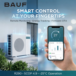 Bomba de Calor de 3kW-10kW de Diseño Compacto con Ventilador Único y Opciones de Doble Voltaje para Proyectos de Renovación de Casas Adosadas con Calefacción por Suelo Radiante - Product Image 3